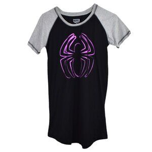 Marvel Spiderman Sleep Shirt S Womens Graphic Tee Cotton Blend Short Sleeve Hero